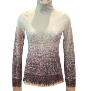 Elie Tahari 100% Cashmere Gradient Turtleneck Sweater – XS 🤎 Ivory to Merlot